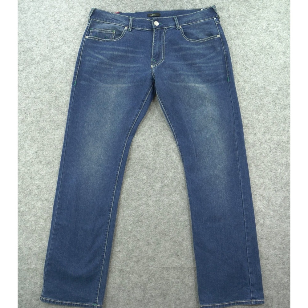 True Religion Jeans Mens 36 Blue Ricky Relax Slim Mid Rise Zip Fly